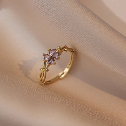 Bague fleur - Violette